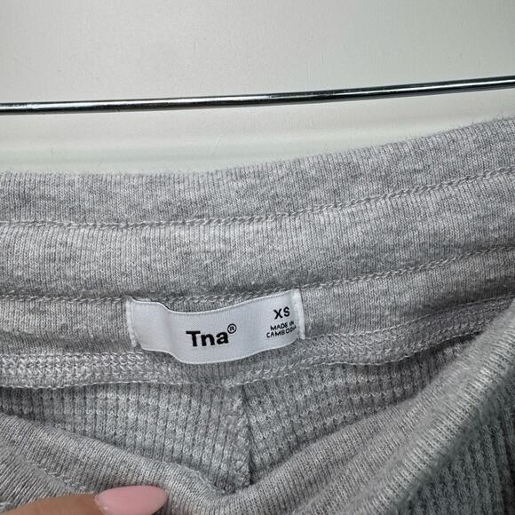 TNA Grey Waffle Cotton Blend Sweatpants Joggers Size XS - Picture 4 of 9